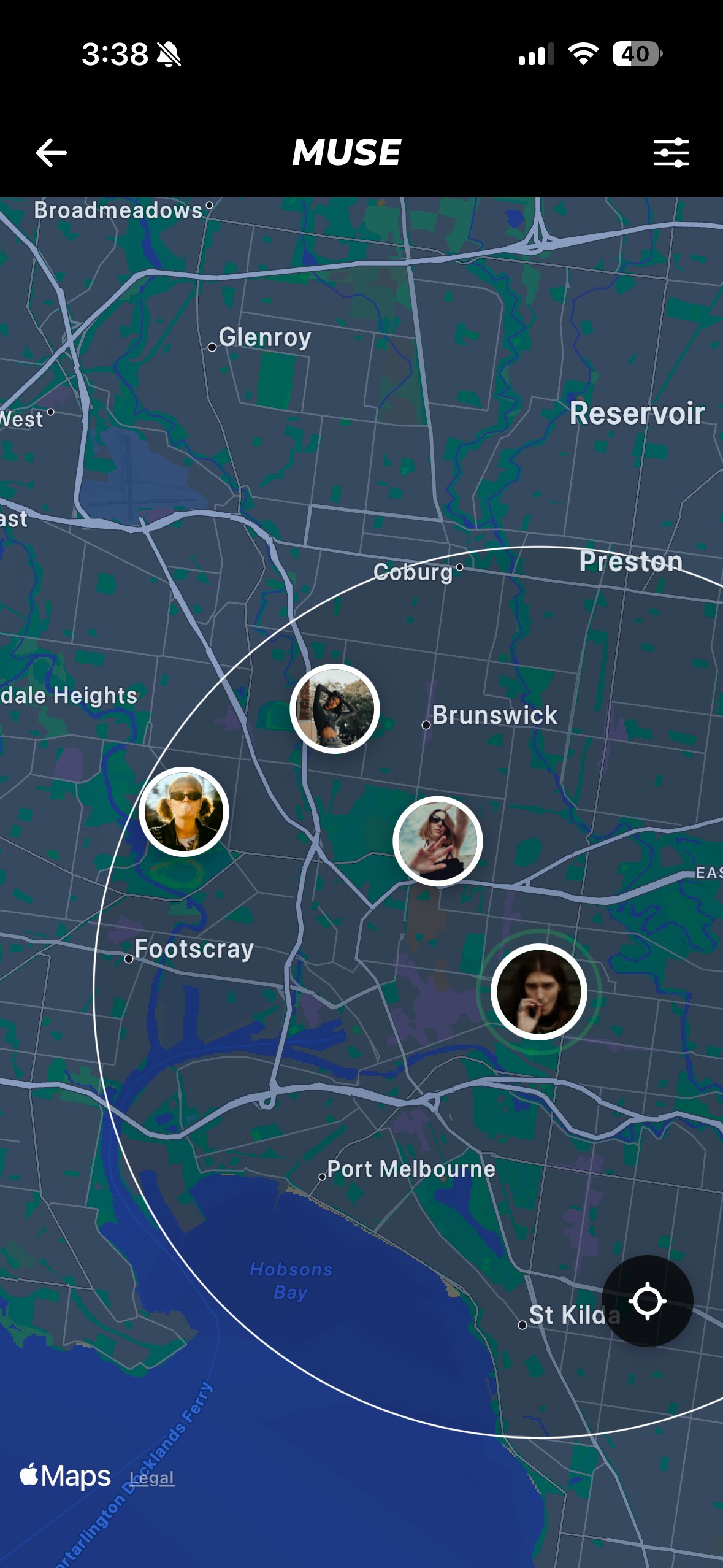 Matching screen showing compatible music lovers
